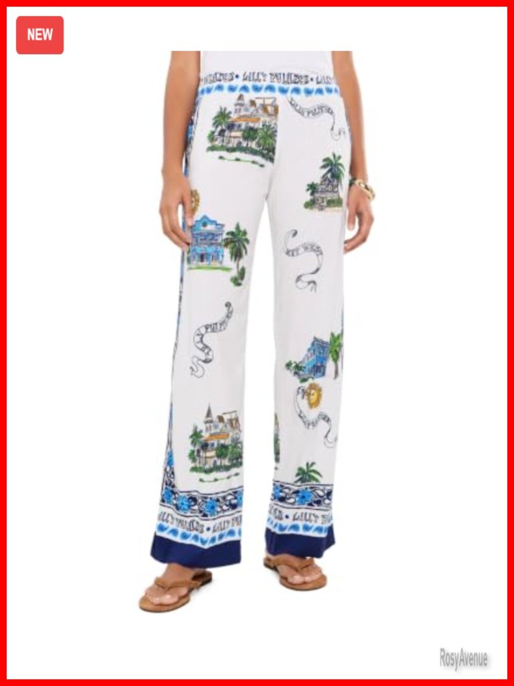 Lilly Pulitzer Bal Harbour Stretch Palazzo Wide Leg Pull On Pants